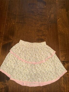 NWT Pleat Floral Tiered Parker Skort - Cream Ditsy - 16